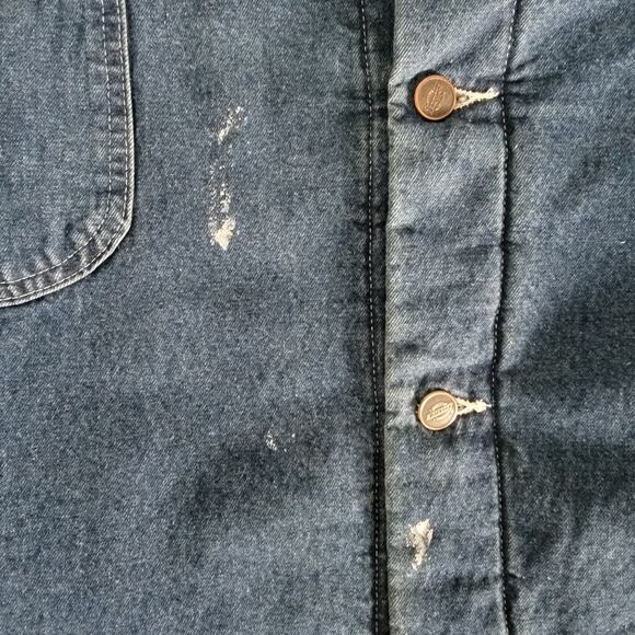 Dickies Denim Barn Chore Work Jacket Coat Sz 4XL Blanket Lined *PAINT* VTG 90's - Picture 4 of 13